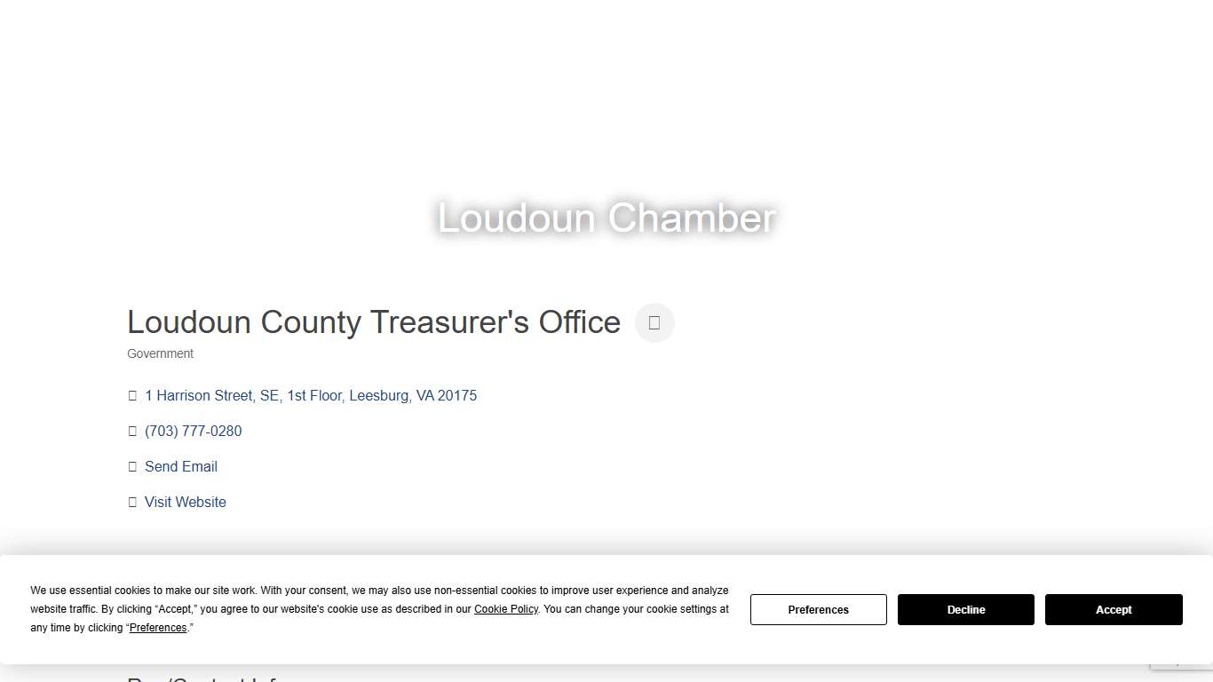 Loudoun County Treasurer's Office Government - Loudoun Chamber - Loudoun Chamber
